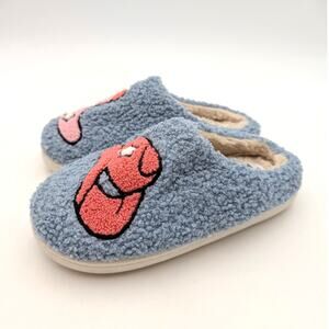 MIA Boot & Cowgirl Hat Western Fuzzy Rodeo Slippers Blue Size US1M EU16